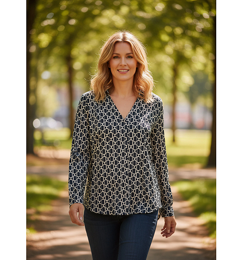 Dámská halenka BROADWAY BLOUSE Modrá - Broadway - 55004024 402 BLOUSE comfort fit