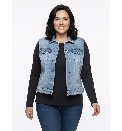 Dámská vesta Geisha Jeansjacket Modrá - Geisha - 65016-10 827 Jeansjacket sleeveless