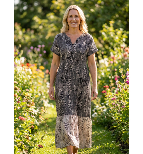 Dámské letní šaty HAJO D Kleid V Schulter Černá - HAJO - 10889 100 D Kleid V Schulter