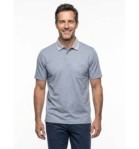 Pánská polokošile RAGMAN Polo fishnet Modrá - Ragman - 5491391 72 Polo fishnet