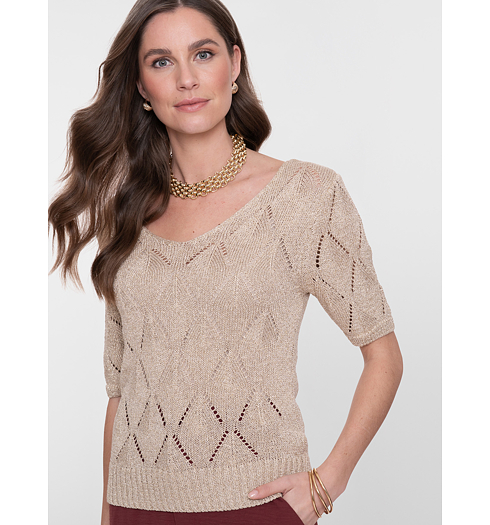 Dámský svetr Geisha Pullover V Béžová - Geisha - 64081-70 25 Pullover V