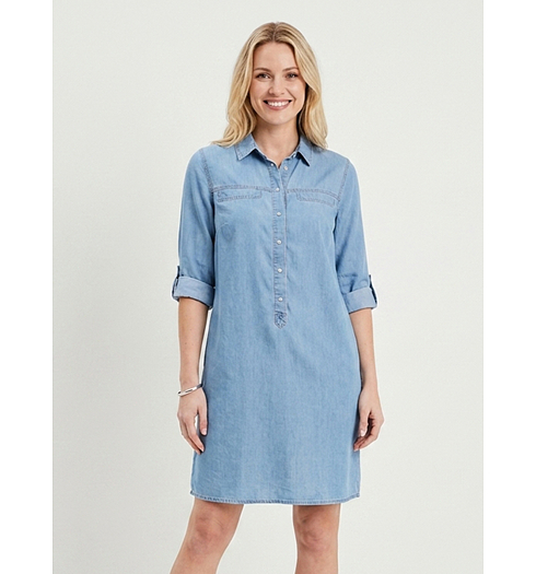 Dámské letní šaty Geisha Modrá - Geisha - ANGEL 630 Dress short sleeves tencel