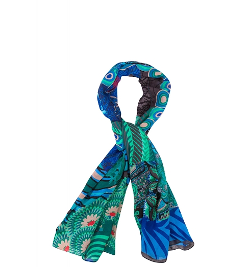 Dámský šátek DESIGUAL PANU_TWILL SEDUCCIO BLUE 5036 AZUL KLEIN - DESIGUAL - 57W54E2 5036 PANU_TWILL SEDUCCIO BLUE