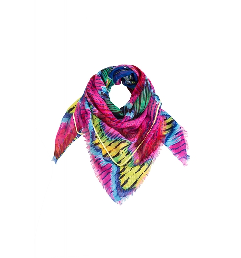 Dámský šátek DESIGUAL FOULARD SANDIA 5099 AZUL LOVELY - DESIGUAL - 61W31F3 5099 FOULARD_SANDIA