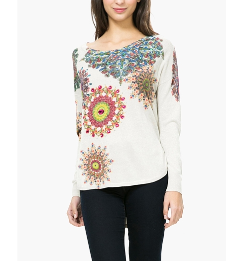 Dámský svetr DESIGUAL HOLLY 1010 TIZA - DESIGUAL - 67J20A2 1010 JERS HOLLY