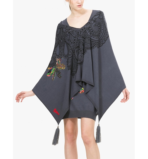 Dámské šaty DESIGUAL COLINA 2020 GRIS TORMENTA - DESIGUAL - 67V22B9 2020 VEST COLINA
