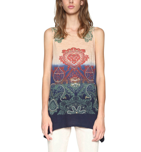 Dámské triko DESIGUAL AZURA 5000 NAVY - DESIGUAL - 18SWTK86 5000 TS_AZURA