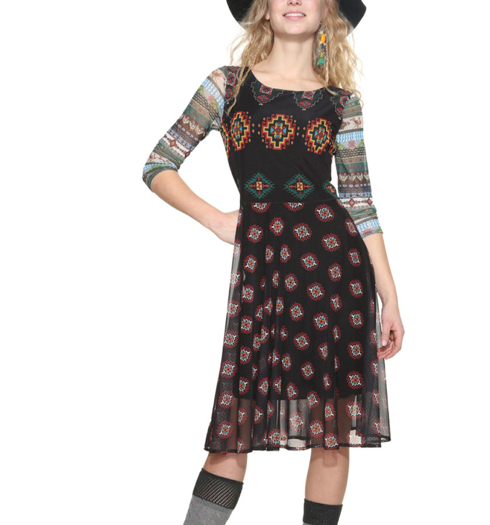 Dámské šaty DESIGUAL CHARO 2022 GRIS ALQUITRAN - DESIGUAL - 18WWVK29 2022 VEST_CHARO
