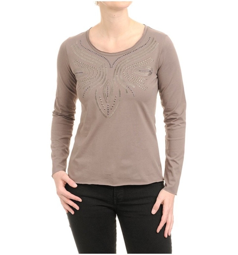 Dámské triko CHRISTA PROBST 37105/0 LADIES SHIRT WALNUT SLEVA walnut - Christa Probst - 37105/0 LADIES SHIRT WALNUT SLEVA