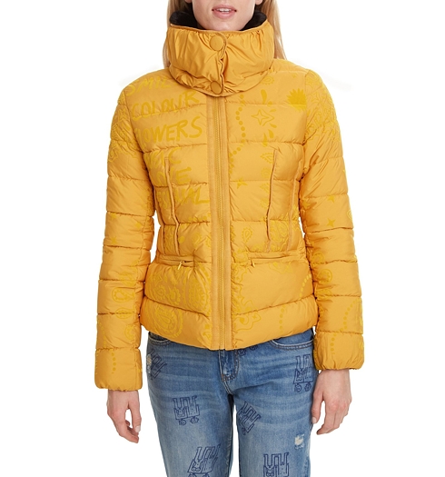 Dámská zimní bunda DESIGUAL SUNNA 8007 BANANA - DESIGUAL - 19WWEW42 8007 PADDED_SUNNA