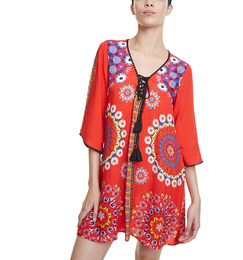 Dámská halenka DESIGUAL VEST_CRETA 3036 RED CARNATION - DESIGUAL - 20SWMW32 3036 VEST_CRETA