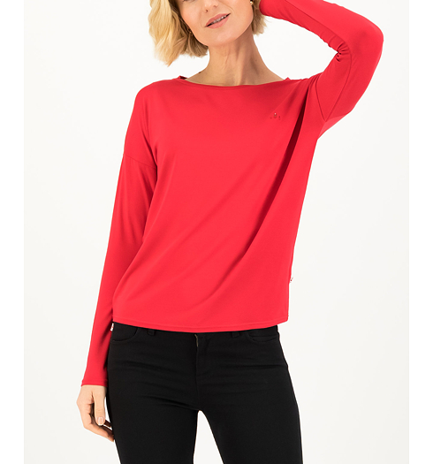 Dámské triko Blutsgeschwister Shirt 002 beloved red - Blutsgeschwister - 001203-037-002 logo flow slow long