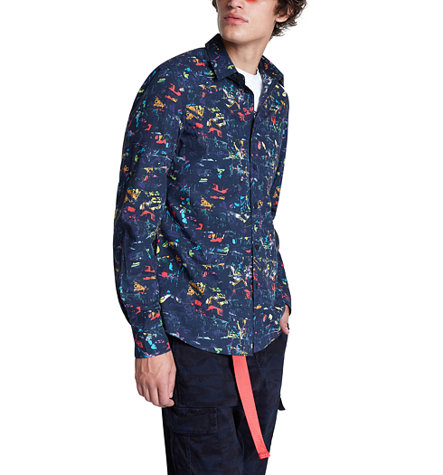 Pánská košile DESIGUAL ROQUE 5000 NAVY - DESIGUAL - 20WMCW36 5000 CAM_ROQUE