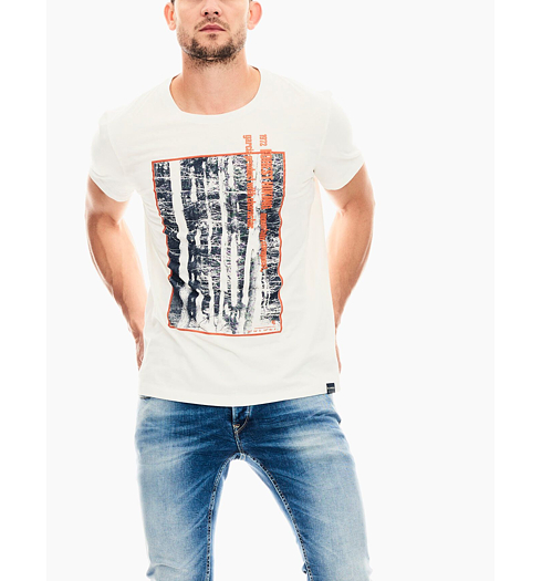 Pánské triko GARCIA T-shirt 55 Off White - GARCIA - U01002 53