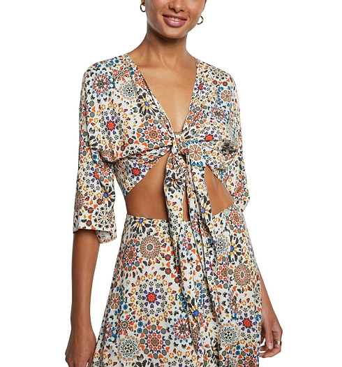 Dámské tílko DESIGUAL BORA BORA 1000 BLANCO - DESIGUAL - 21SWMW20 1000 TOP_BORA BORA
