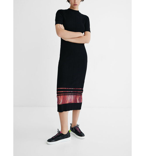Dámské šaty DESIGUAL MISURI 2000 NEGRO - DESIGUAL - 21WWVF08 2000 VEST_MISURI
