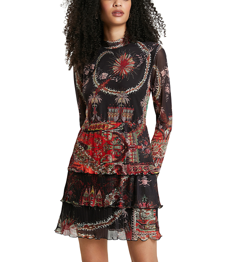 Dámské šaty DESIGUAL BERLIN 7003 JAFFA ORANGE - DESIGUAL - 21WWVK65 7003 VEST_BERLIN