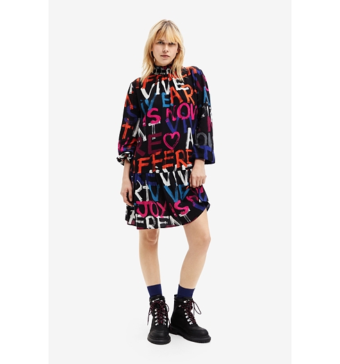 Dámské šaty DESIGUAL SIENA 2000 NEGRO - DESIGUAL - 22WWVW10 2000 VEST_SIENA