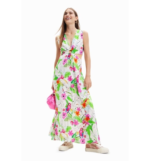 Dámské šaty DESIGUAL PRAGA 1000 WHITE - DESIGUAL - 23SWVW73 1000 VEST PRAGA