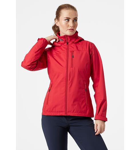 Dámská jachtařská bunda HELLY HANSEN W CREW HOODED JACKET 162 red - Helly Hansen - 33899 162 W CREW HOODED JACKET