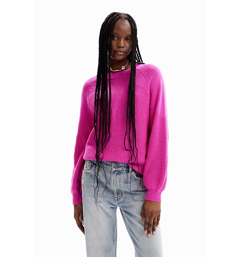 Dámský svetr DESIGUAL SENA 3002 RED - DESIGUAL - 23WWJF14 3002 PULLOVER SENA