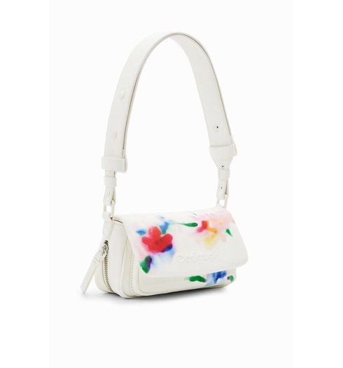 Dámská kabelka DESIGUAL 24SAXP63 1021 BAG_LIQUIDFLOWER TROMSO 1021 WHITE - DESIGUAL - 24SAXP63 1021 BAG_LIQUIDFLOWER TROMSO