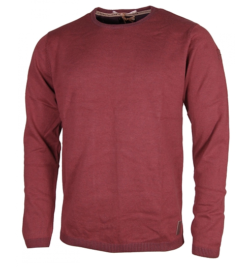Pánský svetr NO EXCESS 70230844 142 Pullover R-neck, fine plate 142 teak - No Excess - 70230844 142 Pullover R-neck, fine plate