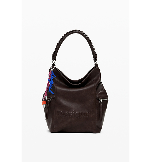 Dámský batůžek DESIGUAL 25WAKP29 6009 BACK HALF LOGO ARICA CHOCO 6009 BROWN - DESIGUAL - 25WAKP29 6009 BACK HALF LOGO ARICA CHOCO