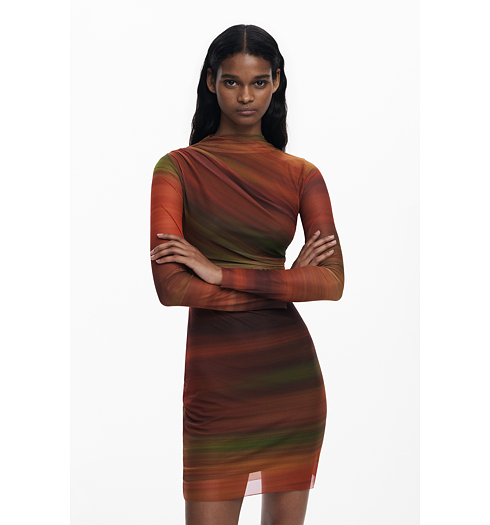 Dámské zimní šaty DESIGUAL DANTE Oranžová - DESIGUAL - 25WWVK21 7017 VEST DANTE