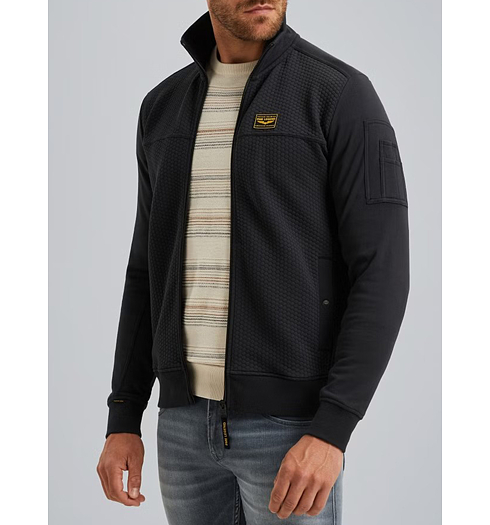 Pánská mikina PME LEGEND Sweat jacket with zipper closure Černá - PME LEGEND - PSW2508436 5281 Sweat jacket with zipper closure
