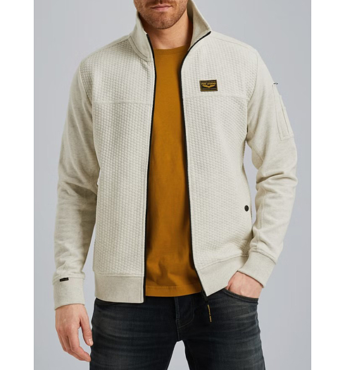 Pánská mikina PME LEGEND Sweat jacket with zipper closure Béžová - PME LEGEND - PSW2508436 910 Sweat jacket with zipper closure