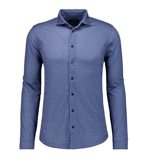 Pánská košile RAGMAN Kent collar, mulit print LS Modrá - Ragman - 5458698 980 Kent collar, mulit print LS