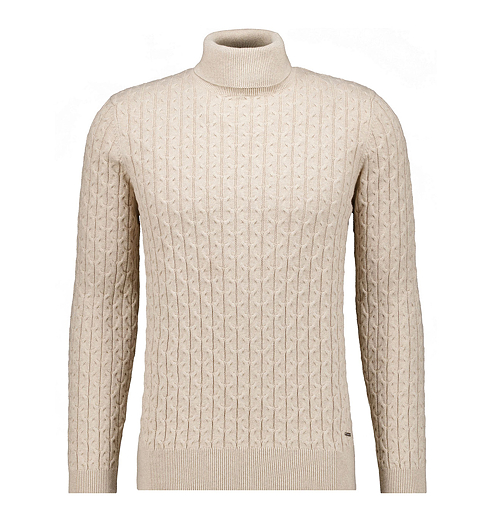 Pánský svetr RAGMAN Roll neck cable Béžová - Ragman - 746270 820 Roll neck cable