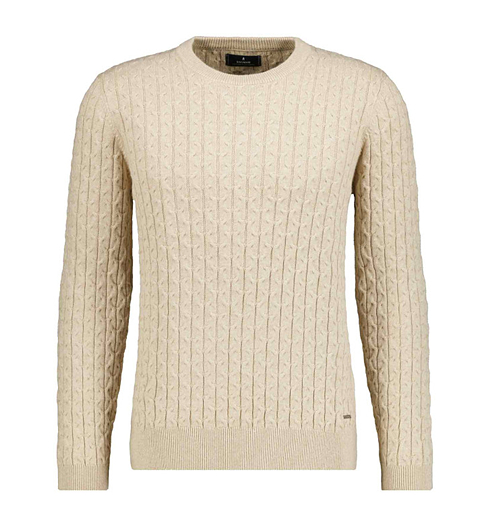 Pánský svetr RAGMAN Roundneck cable Béžová - Ragman - 746380 820 Roundneck cable