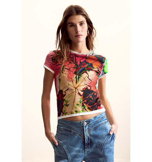 Dámské triko DESIGUAL BUGS Multicolor - DESIGUAL - 26SWTK27 9019 TS BUGS LACROIX