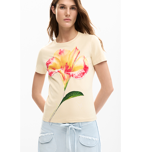 Dámské triko DESIGUAL ESTOCOLMO Béžová - DESIGUAL - 26SWTK03 1001 TS ESTOCOLMO