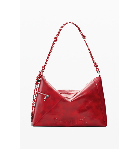 Dámská kabelka DESIGUAL HALF LOGO LEIRIA 2.0 RED Červená - DESIGUAL - 26SAXPA8 3000 BAG HALF LOGO LEIRIA 2.0 RED
