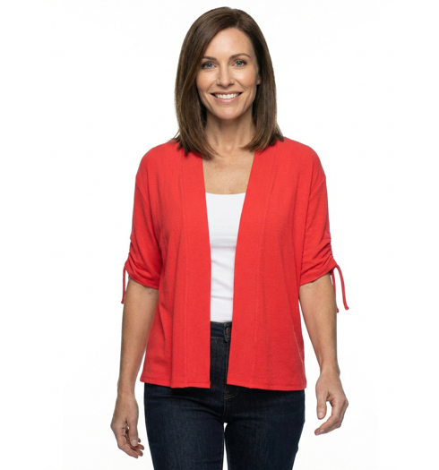 Dámský kardigan HAJO D Shirtjacke 3/4 Arm Červená - HAJO - 10801 373 D Shirtjacke 3/4 Arm