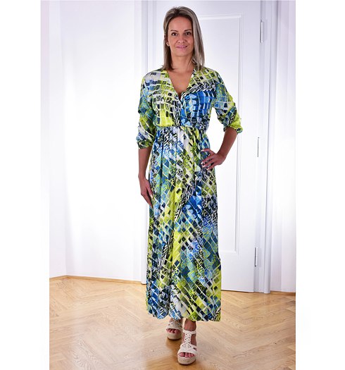 Dámské letní šaty VALENTINAS Green Multicolor - VALENTINAS - 322 Green