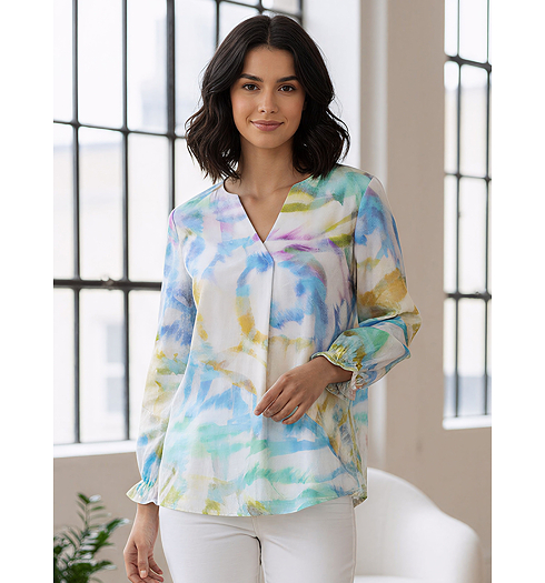 Dámská halenka HAJO D Bluse Tunikaform V-Ausschn. Multicolor - HAJO - 10508 593 D Bluse Tunikaform V-Ausschn.