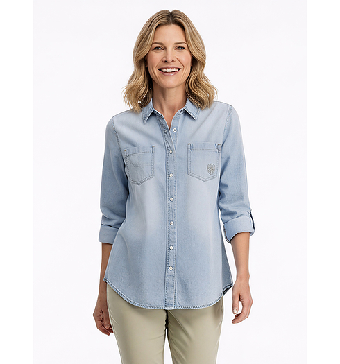 Dámská košile TIMEZONE Boyfriend Fit Denim Modrá - Timezone - T1 30106.1472-38 30120 Boyfriend Fit Denim Shirt