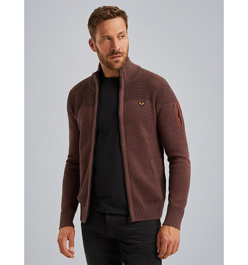 Pánský svetr PME LEGEND Cardigan with zipper closure Červená - PME LEGEND - PKC2509356 8203 Cardigan with zipper closure