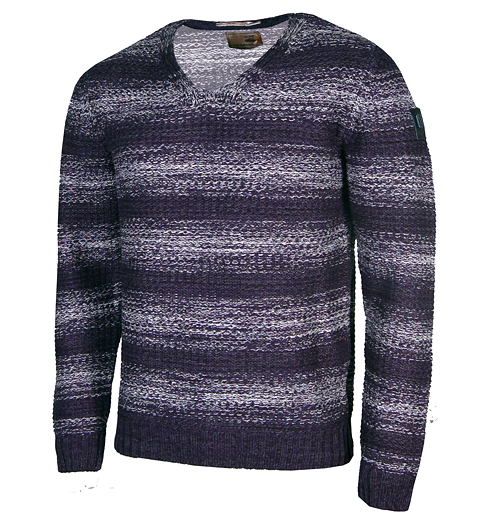 Pánský svetr NO EXCESS Pullover V-Neck 33 - No Excess - 74230847 33 Pullover V-Neck, 4 col twist