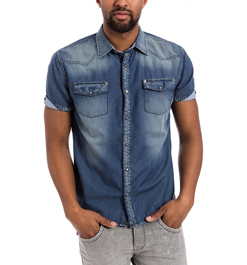 Pánská sportovní košile TIMEZONE Denim shortsleeve shirt 3939 - Timezone - 27-5020-B 3939 Denim shortsleeve shirt