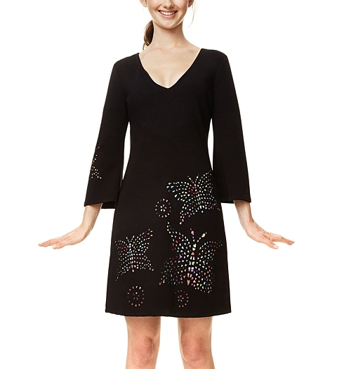 Dámské šaty DESIGUAL DOMINIQUE 2000 NEGRO - DESIGUAL - 17WWVK44 2000 VEST_DOMINIQUE