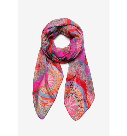 Dámský šátek DESIGUAL SOFT MANDALA 3121 NUBE ROSA - DESIGUAL - 19SAWF03 3121 FOUL_SOFT MANDALA