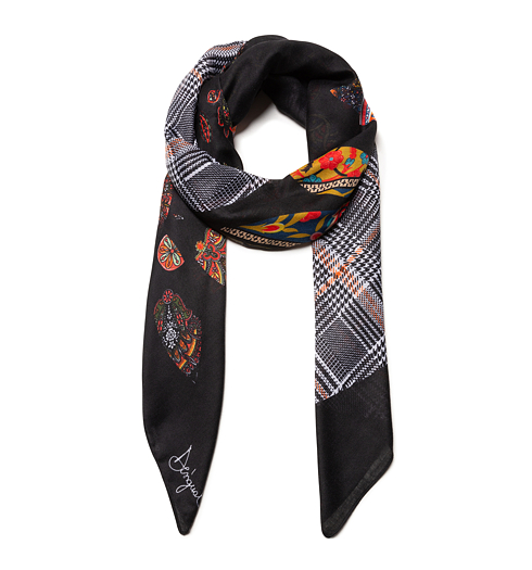 Dámský šátek DESIGUAL MANDALA PATCH 2000 NEGRO - DESIGUAL - 19WAWA16 2000 FOUL_ MANDALA PATCH