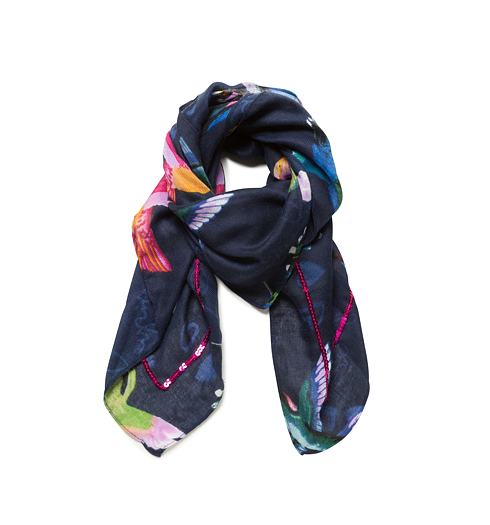 Dámský šátek DESIGUAL MAMEY 5000 NAVY - DESIGUAL - 19WGWW02 5000 PA?U_MAMEY