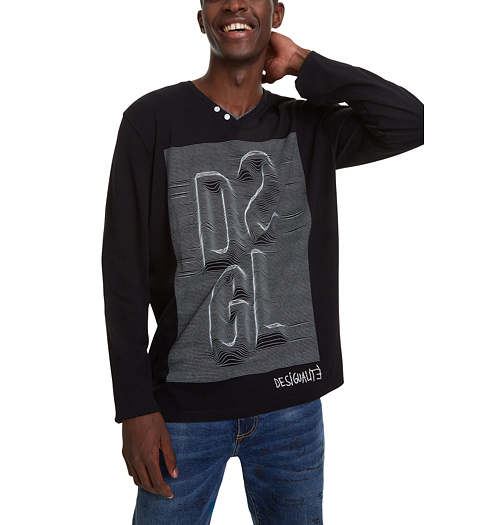 Pánské triko DESIGUAL EZEQUIEL 2000 NEGRO - DESIGUAL - 19WMTK85 2000 TS_EZEQUIEL