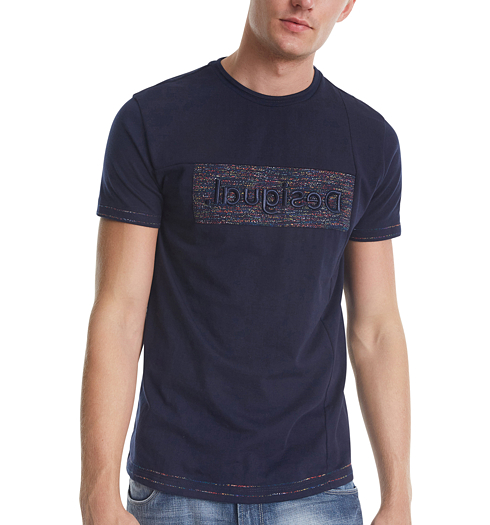 Pánské triko DESIGUAL TS_KEANE 5095 INDIGO - DESIGUAL - 20SMTK16 5095 TS_KEANE